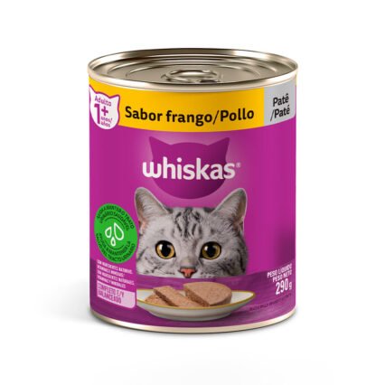 Patê Whiskas para Gatos Adultos Sabor Frango Lata 290G