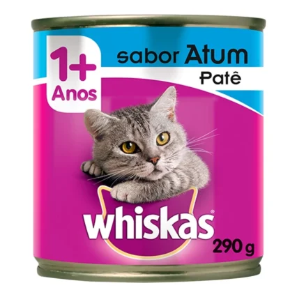 Patê Whiskas para Gatos Adultos Sabor Atum Lata 290G