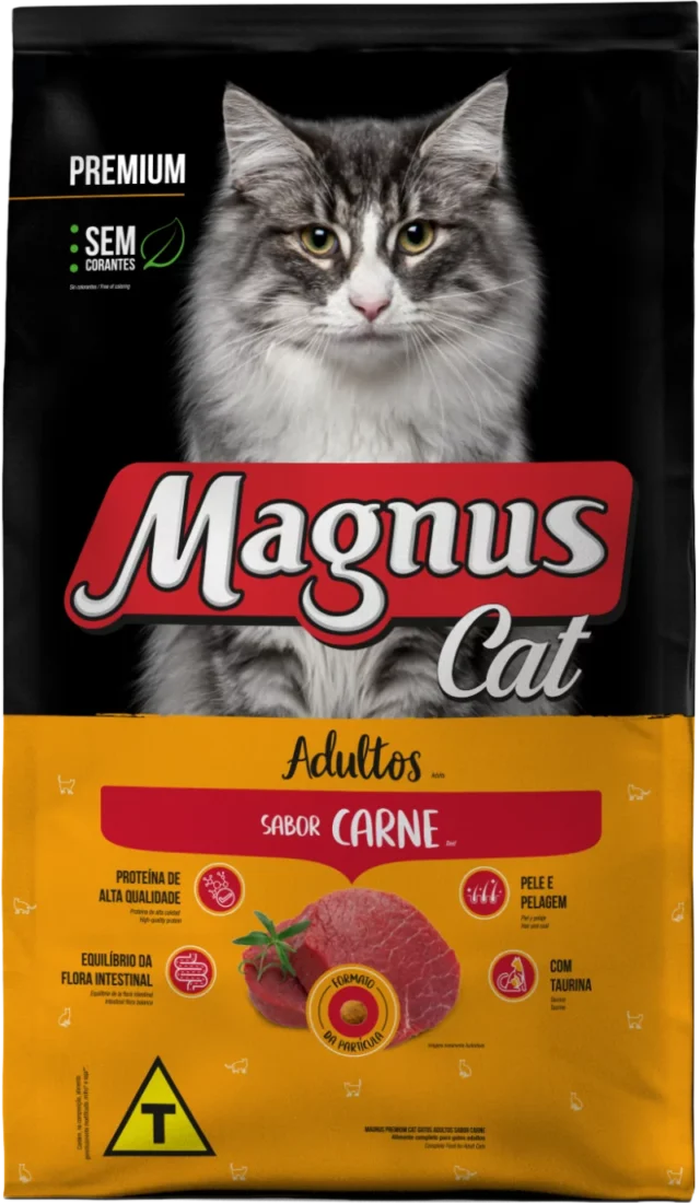 Ração Magnus Cat para Gatos Adultos Sabor Carne