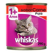 Patê Whiskas para Gatos Adultos Sabor Carne Lata 290G