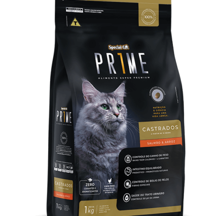 Ração Special Cat Prime para Gatos Castrados Sabor Salmão e Arroz