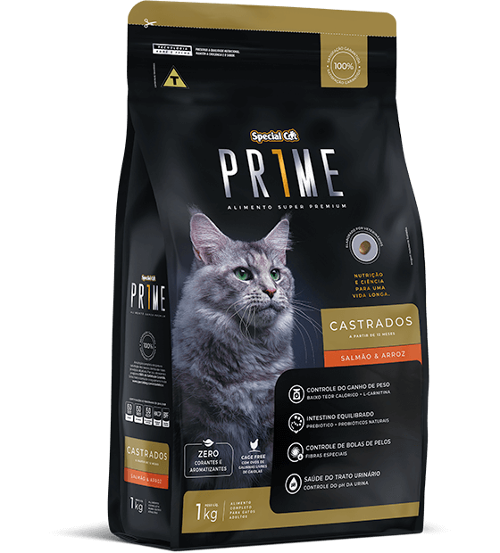 Ração Special Cat Prime para Gatos Castrados Sabor Salmão e Arroz