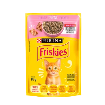 Sache Friskies Adulto Sabor Carne Filhote ao Molho 85g
