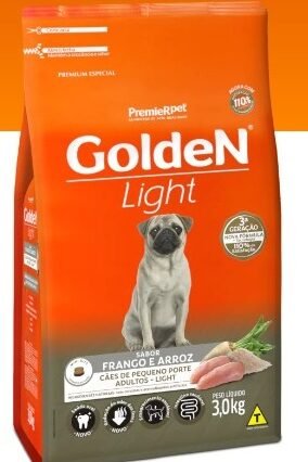 Ração Golden Light Mini Bits Cães Adultos Frango e Arroz