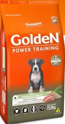 Ração Golden Power Training Cães Filhotes Sabor Frango e Arroz