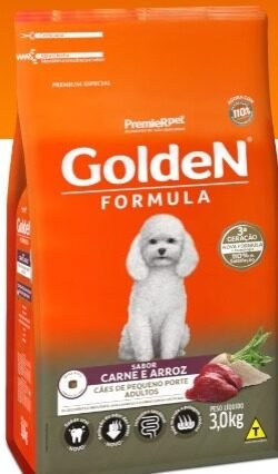 Ração Golden Formula Cães Adultos Porte Pequeno Sabor Carne e Arroz