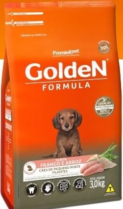 Ração Golden Formula Cães Filhotes Porte Pequeno Sabor Frango e Arroz