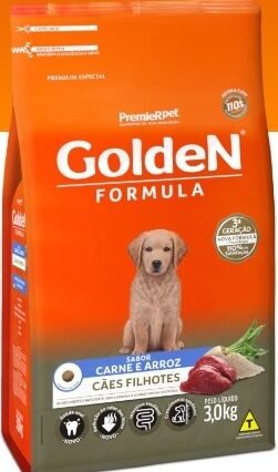 Ração Golden Formula Cães Filhotes Sabor Carne e Arroz