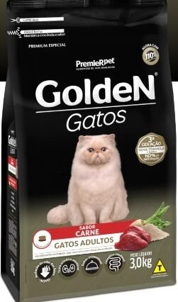 Ração Golden Gatos Adultos Sabor Carne