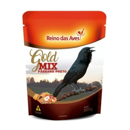 Ração Reino das Aves Gold Mix Pássaro Preto 500G